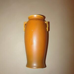 Vintage Roseville Pottery Vase With Handles Orange Matte Finish
